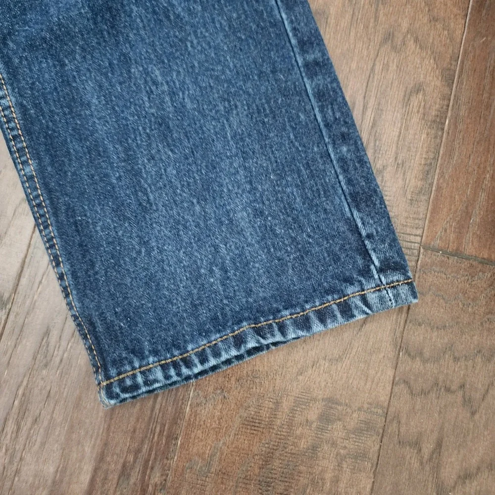 Levis 505 Regular Fit Jeans Mens 35x32 Dark Wash Indigo Straight Leg 00505-0216